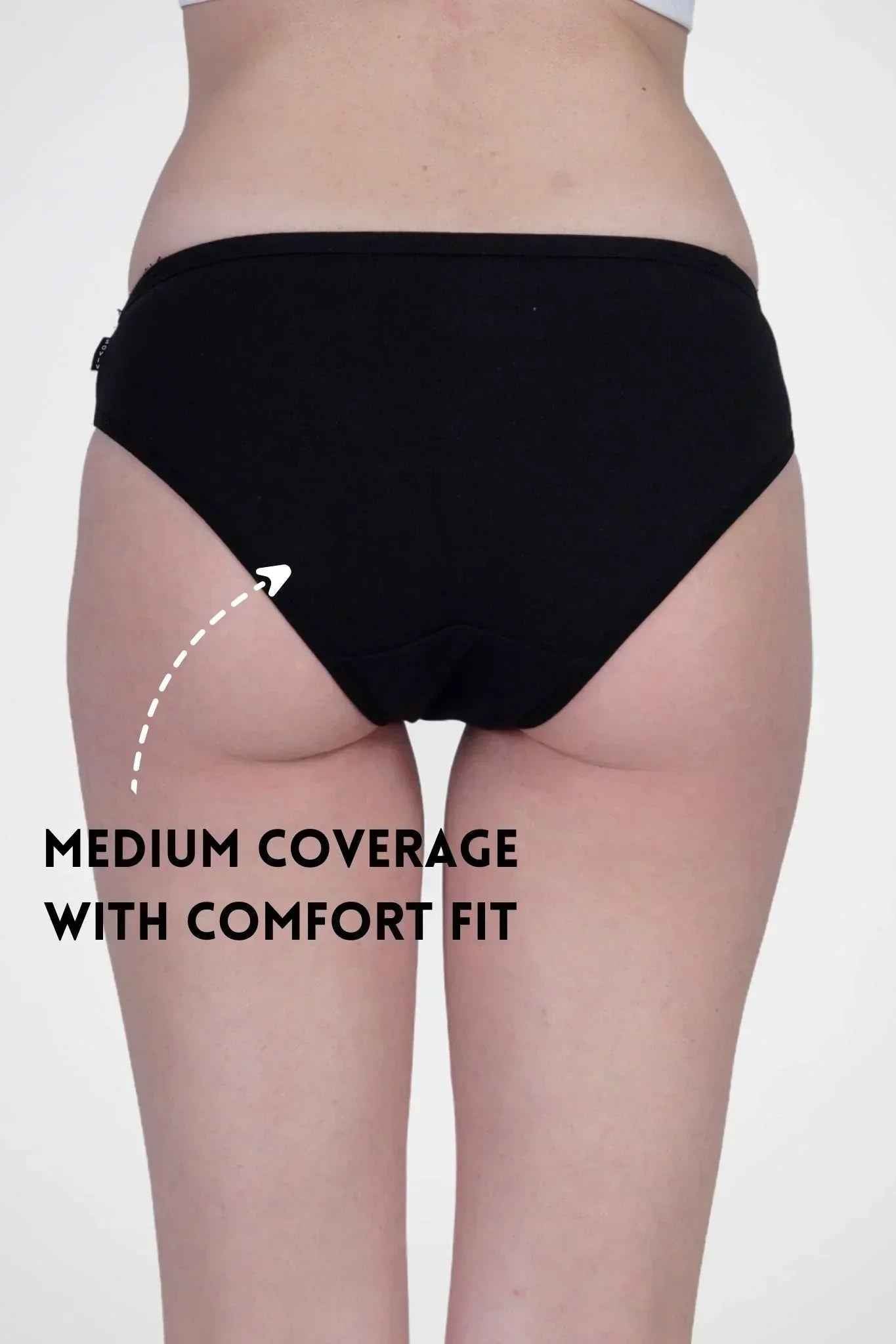 Cotton Stretch Bikini – Low Rise in Black | Pack of 1