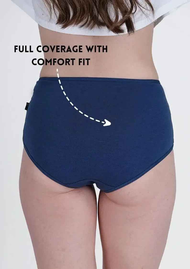 Cotton Stretch High Hipster – Full Coverage in Dark Blue | Pack of 1