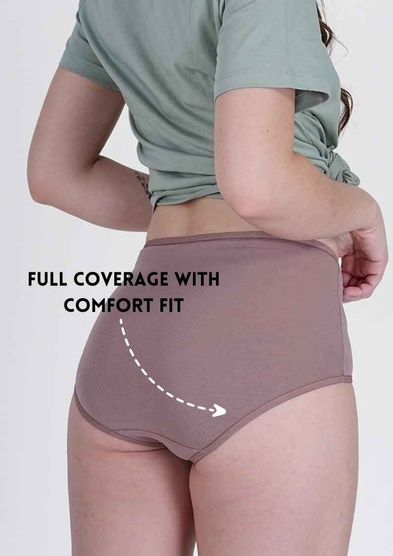 Cotton Stretch High Hipster – Full Coverage in Dark Nude | Pack of 1