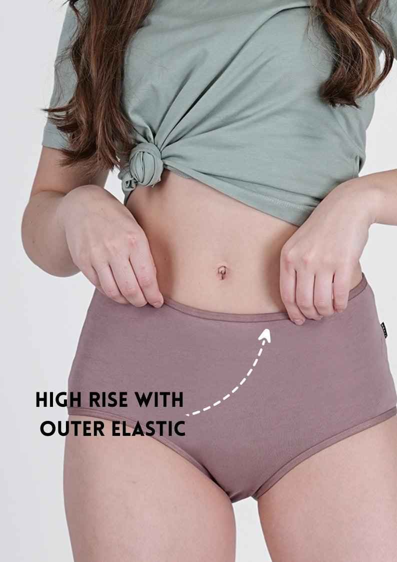 Cotton Stretch High Hipster – Full Coverage in Dark Nude | Pack of 1