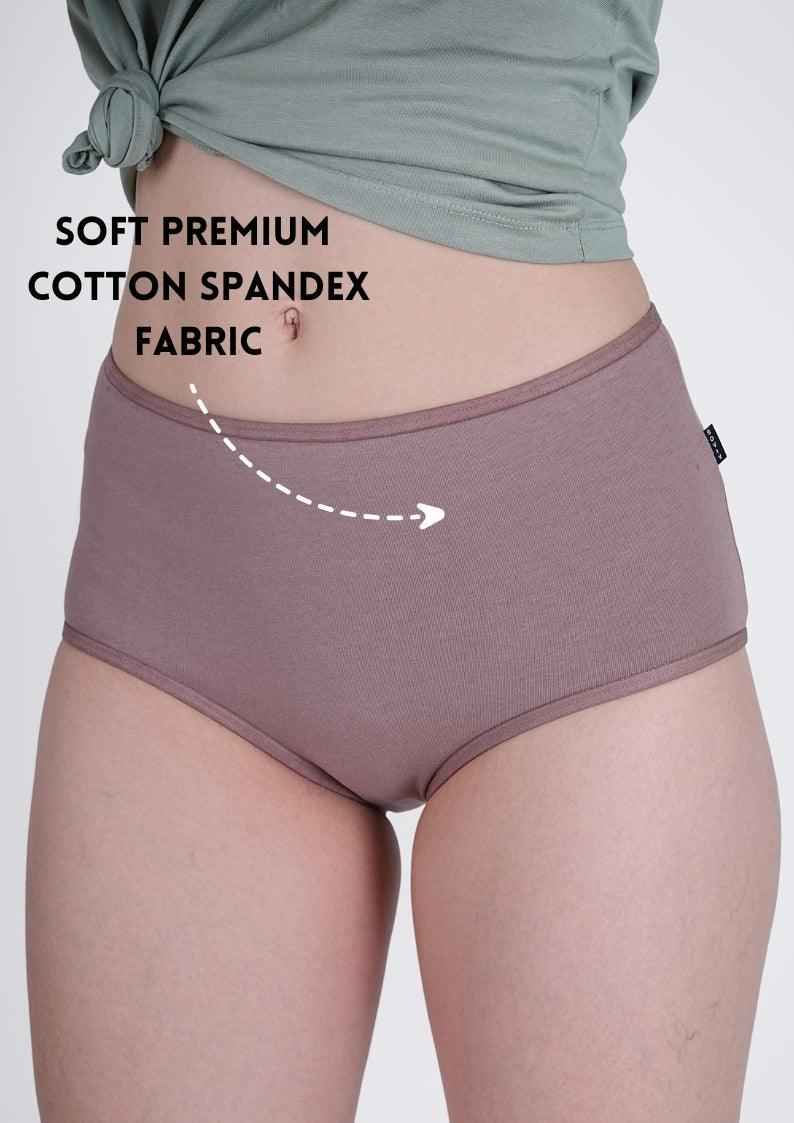 Cotton Stretch High Hipster – Full Coverage in Dark Nude | Pack of 1