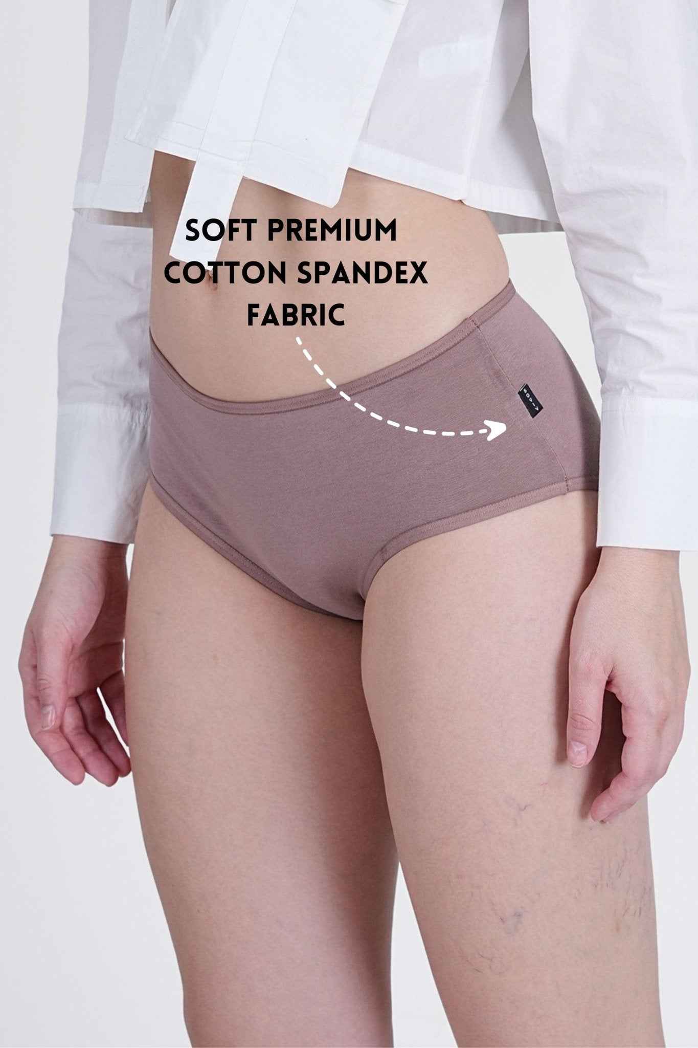 Cotton Stretch Hipster – Mid Rise in Dark Nude | Pack of 1
