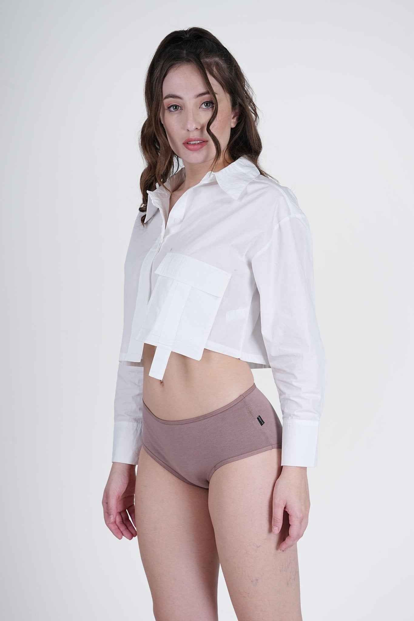 Cotton Stretch Hipster – Mid Rise in Dark Nude | Pack of 1