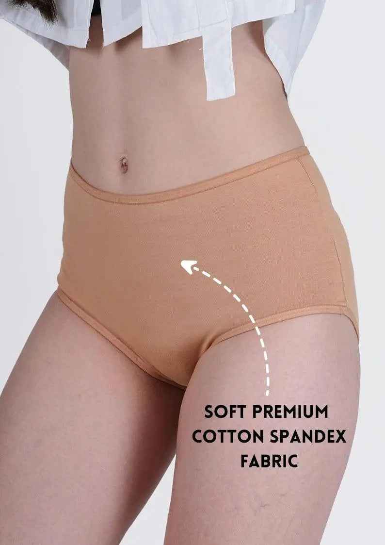 Elegant Cotton Stretch Hipster – High Rise | Pack of 3