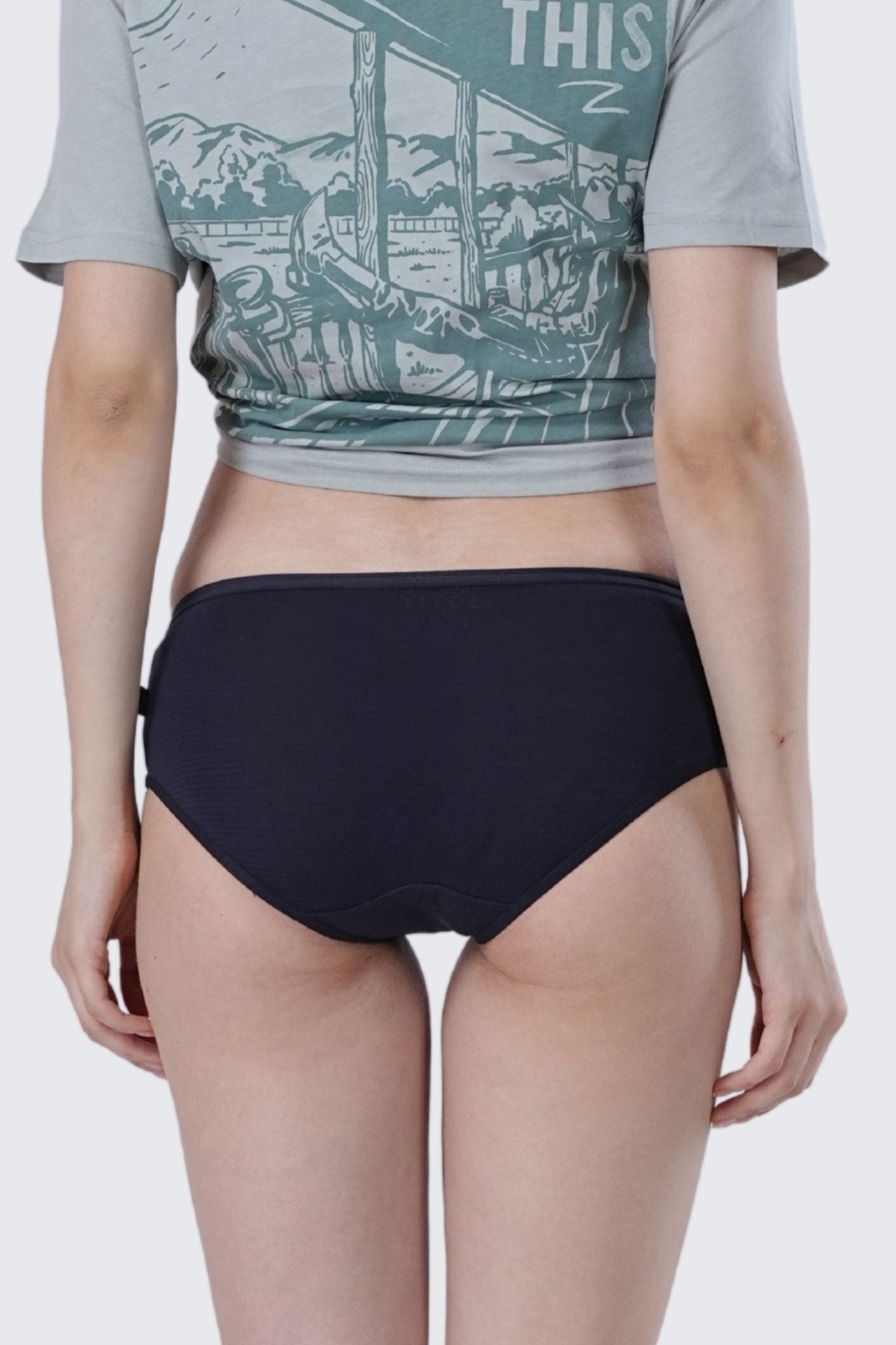 Midnight Blue Self Texture Mid Rise Hipster Panty - SOVIV