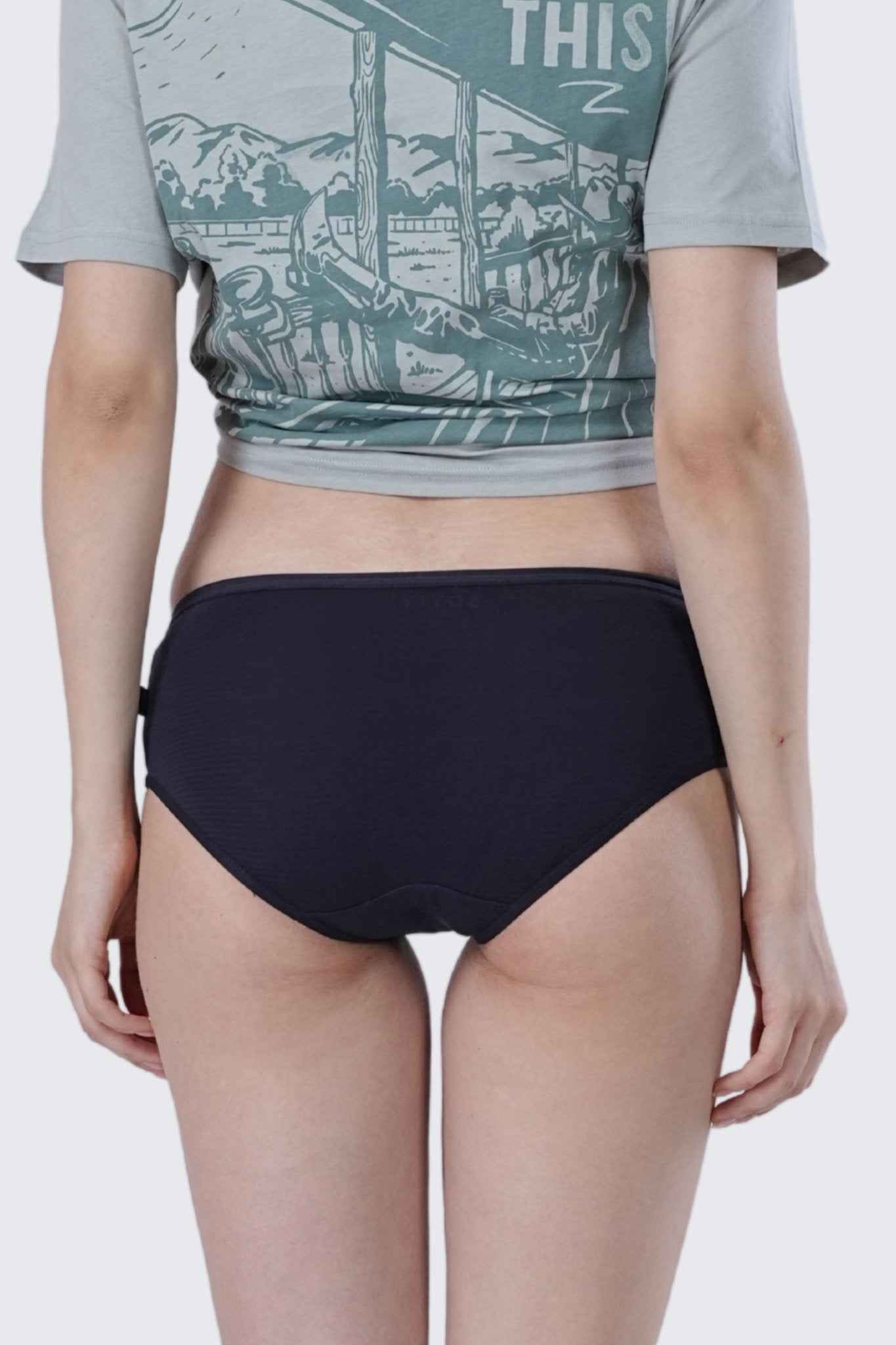 Textured Cotton Stretch Hipster – Mid Rise in Midnight Blue | Pack of 1