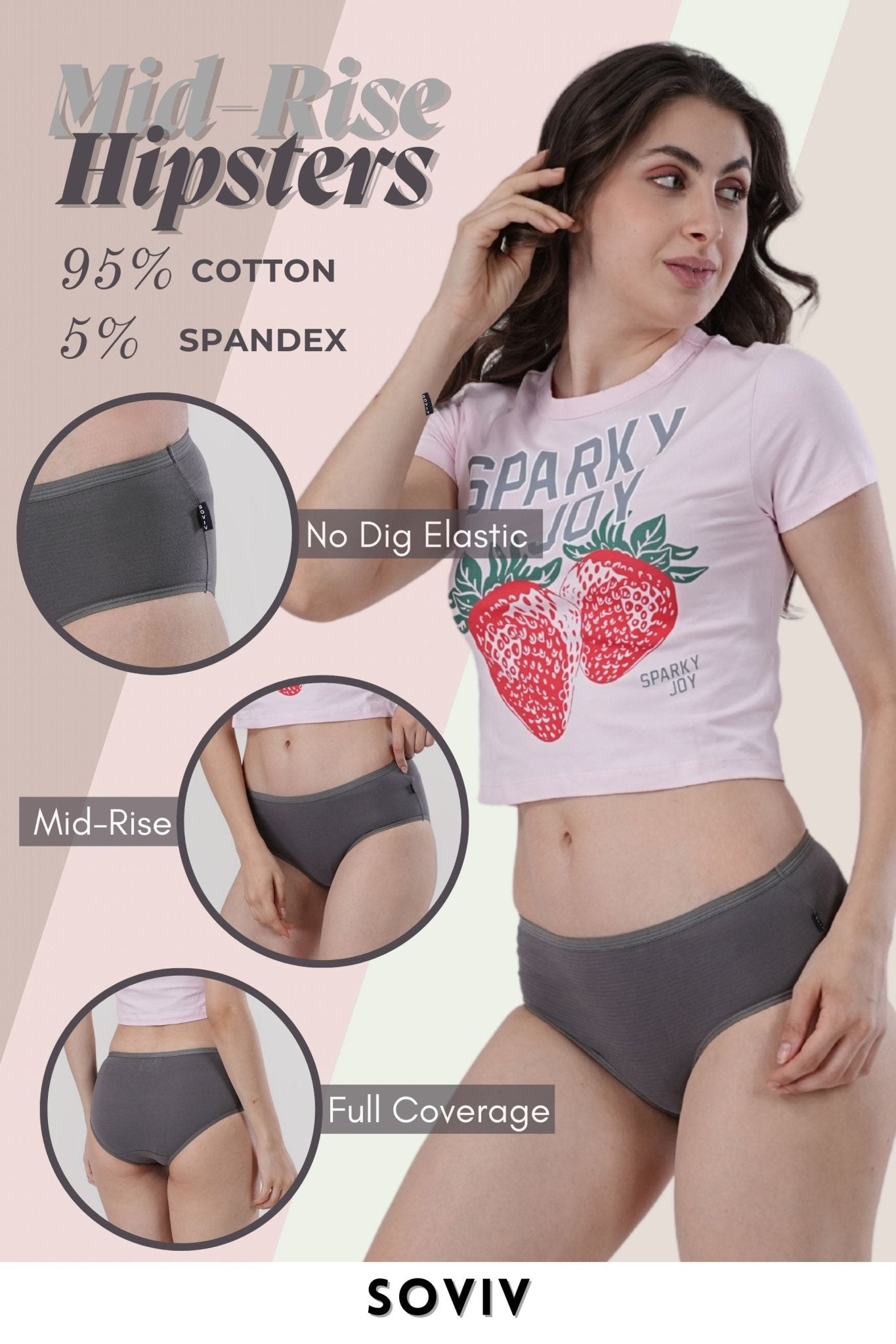 Moonstone Self Texture Mid Rise Hipster Panty - SOVIV
