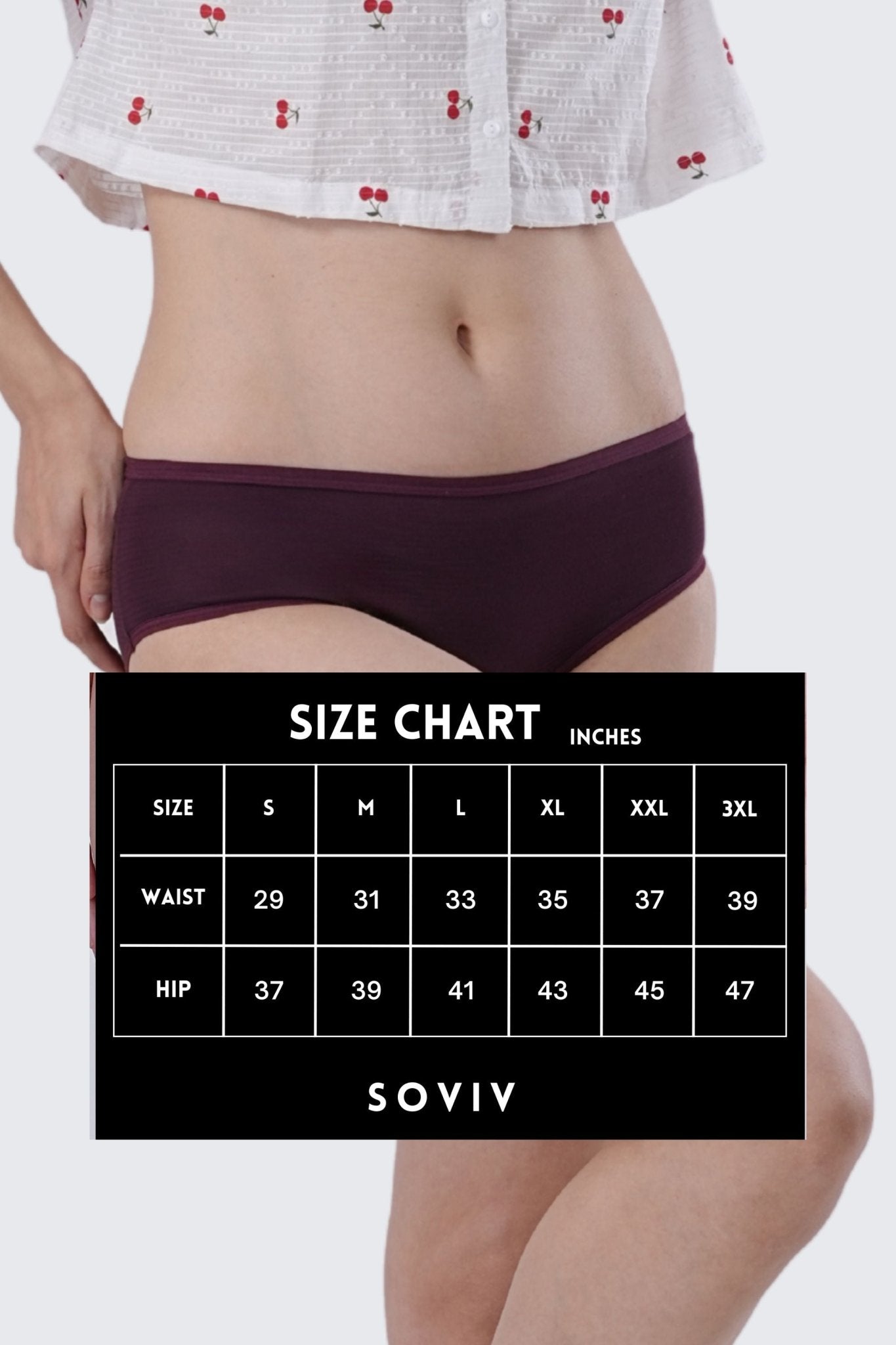 Mulberry Self Texture Mid Rise Hipster Panty - SOVIV