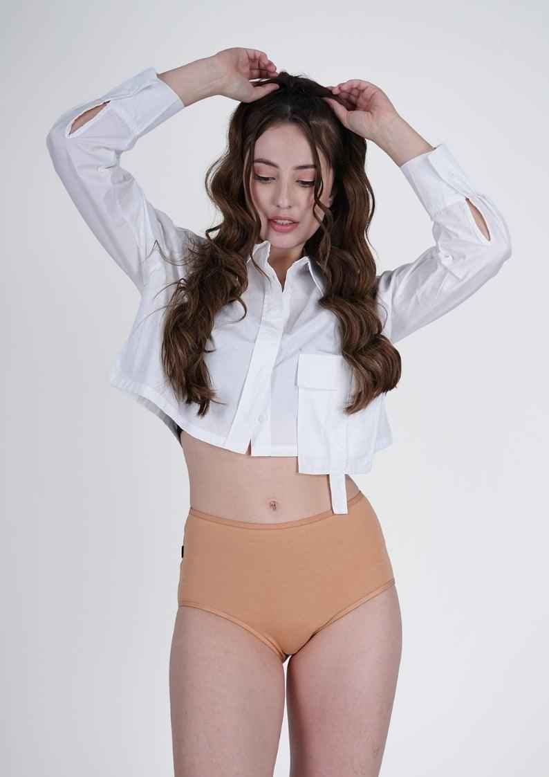 Cotton Stretch High Hipster – Full Coverage in Nude | Pack of 1