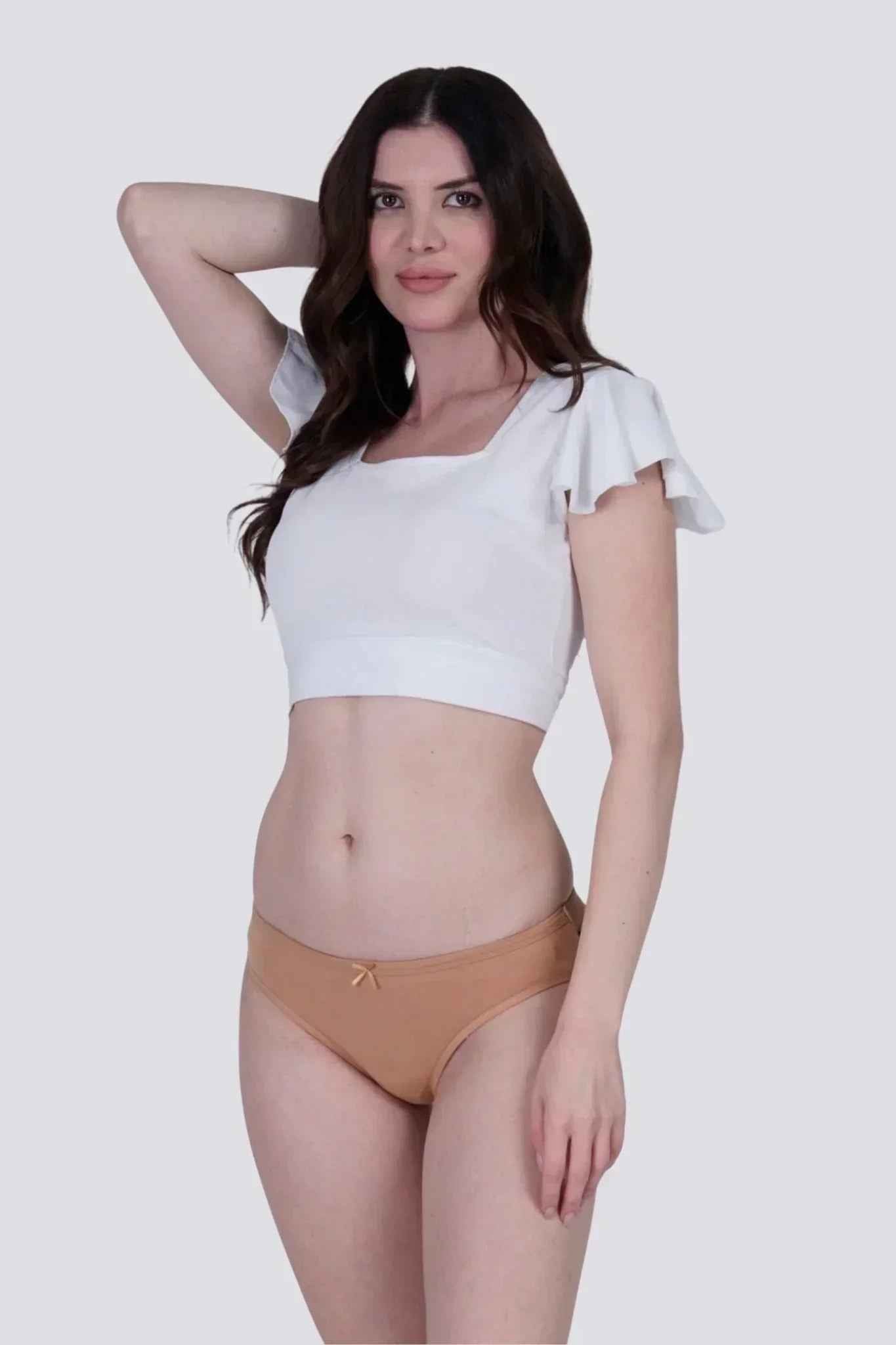 Cotton Stretch Bikini – Low Rise in Nude | Pack of 1