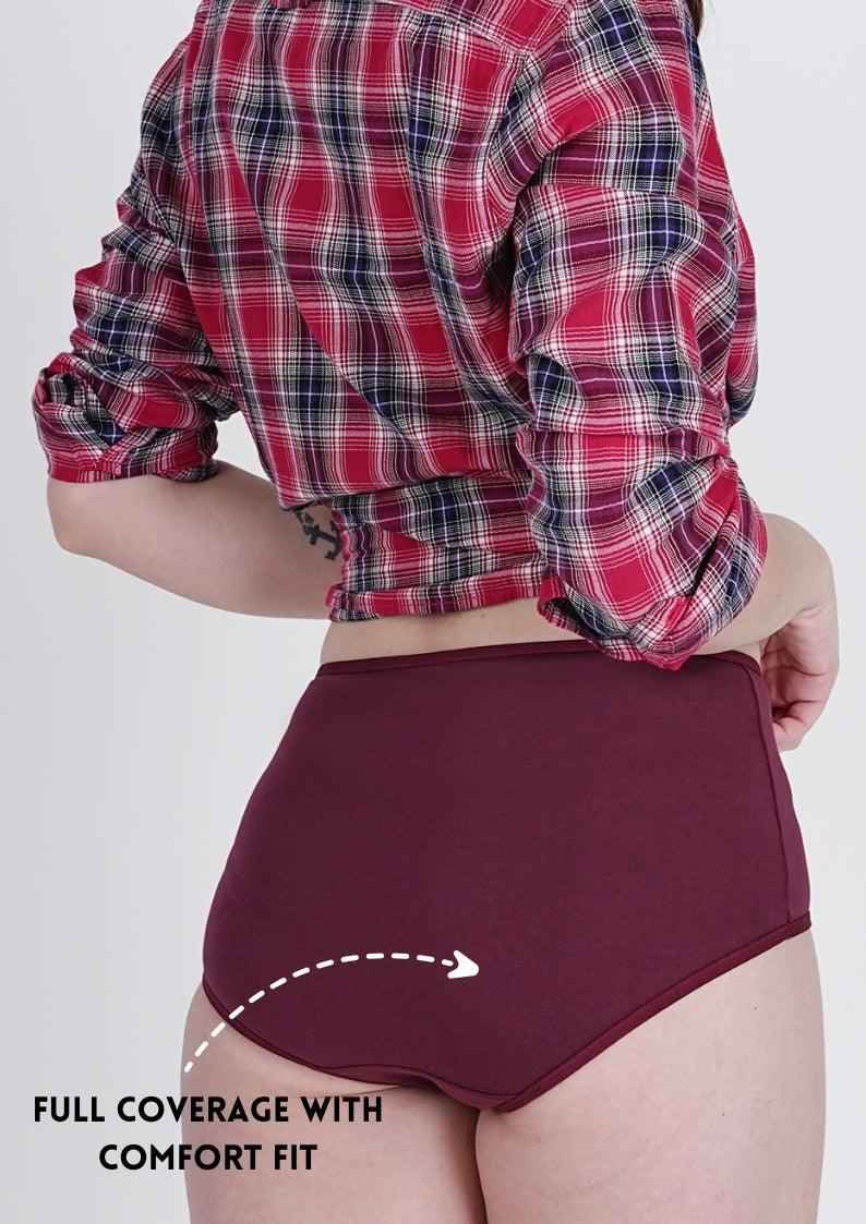 Cotton Stretch High Hipster – Full Coverage in Sangria | Pack of 1