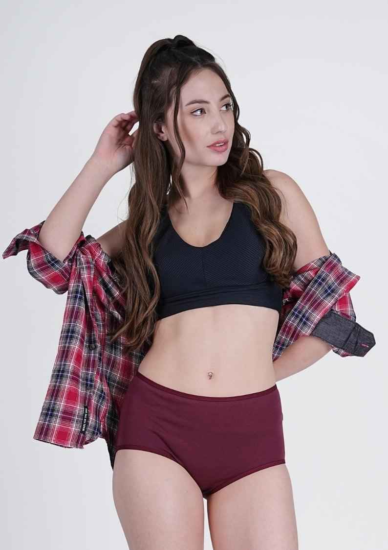 Cotton Stretch High Hipster – Full Coverage in Sangria | Pack of 1
