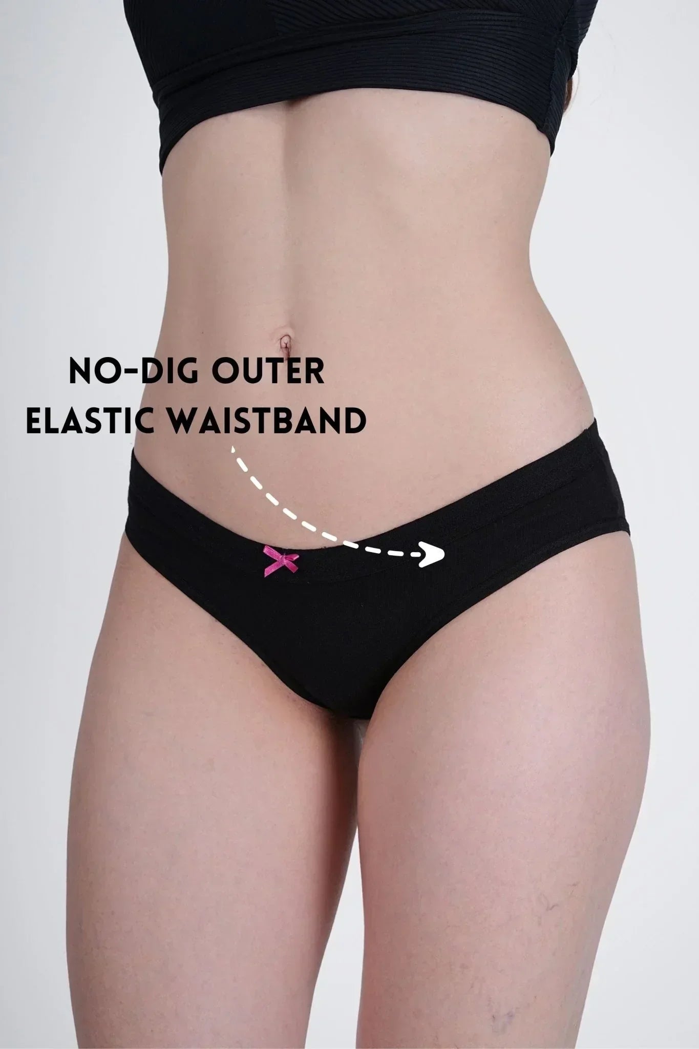 Black Groovy Printed Low Rise Bikini Panty - SOVIV