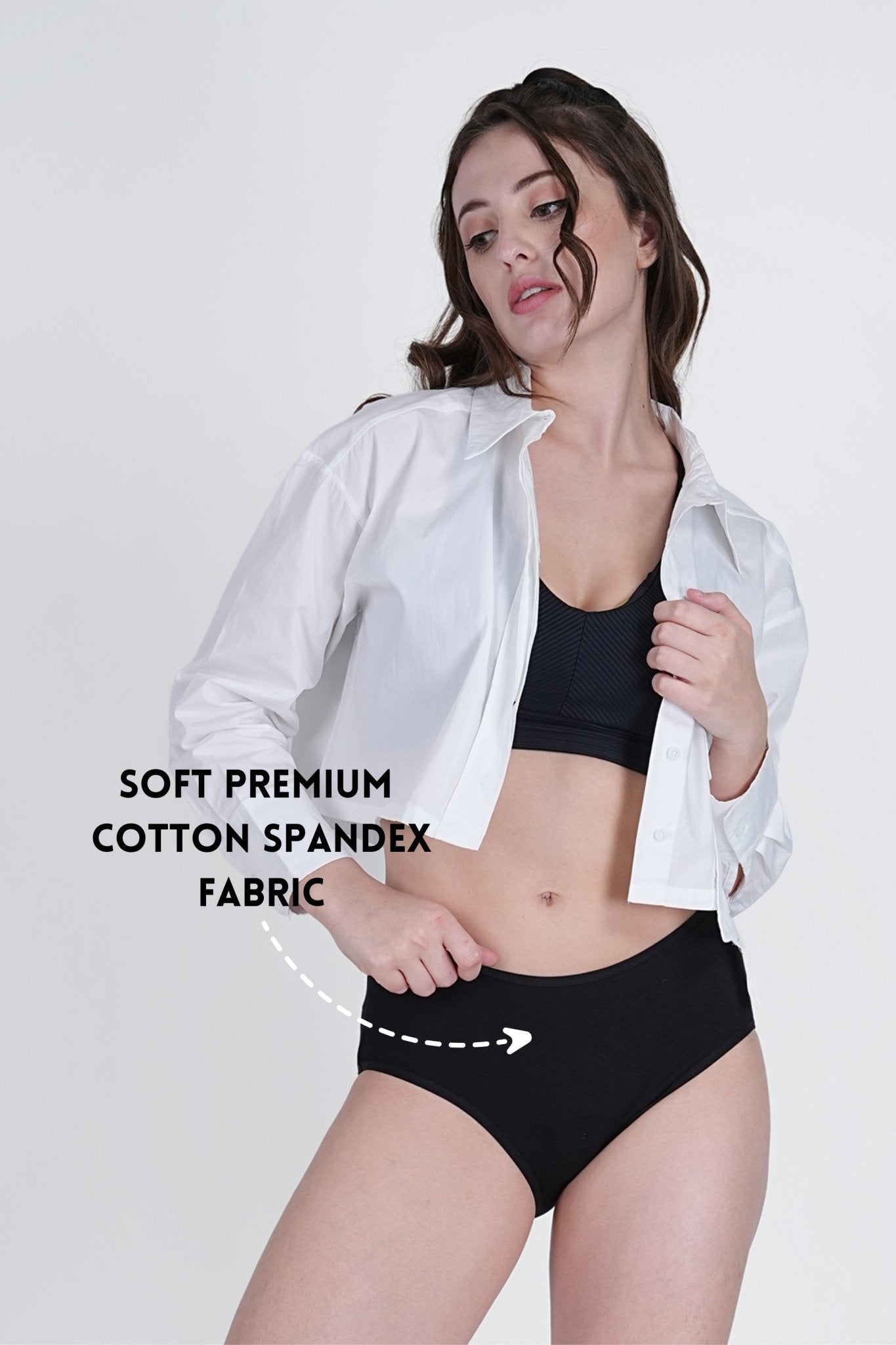 Black Mid Rise Hipster Panty - SOVIV