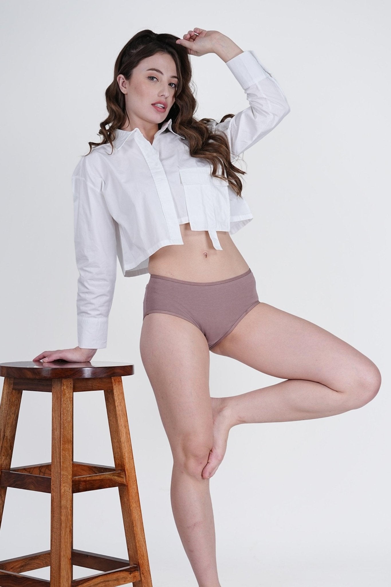 Dark Nude Mid Rise Hipster Panty - SOVIV