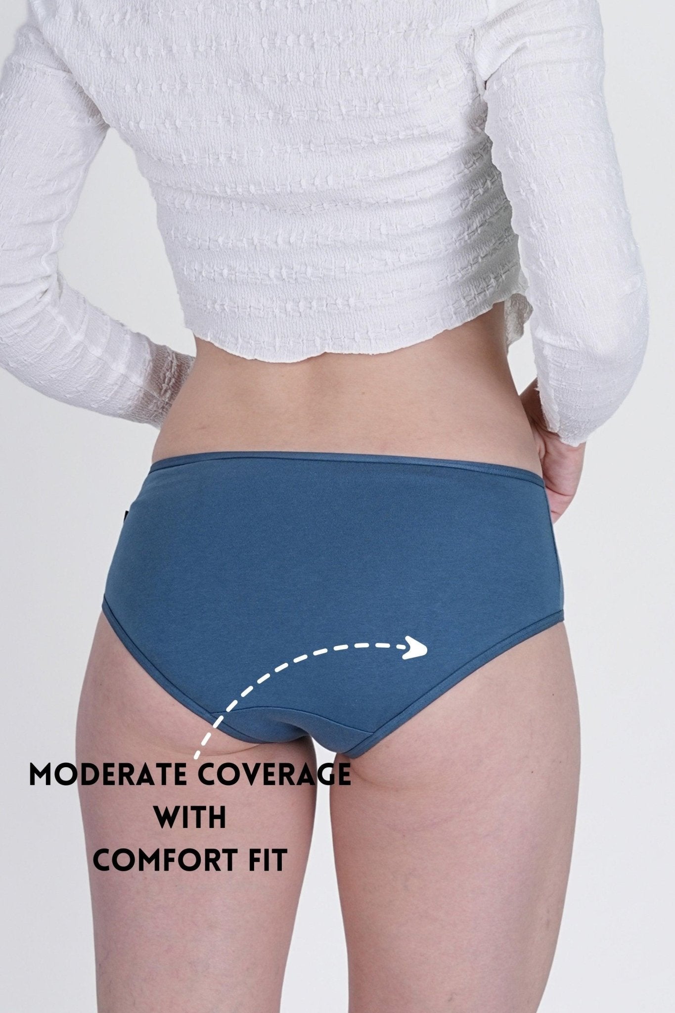 English Blue Mid Rise Hipster Panty - SOVIV