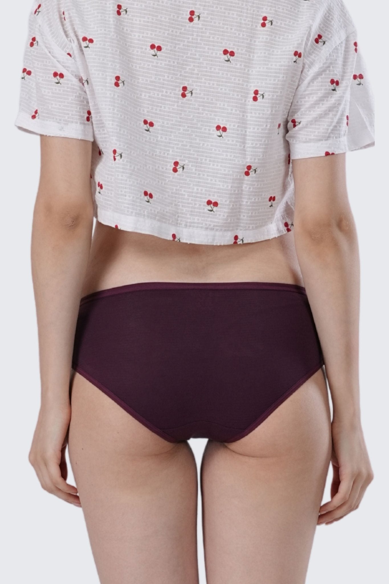 Mulberry Self Texture Mid Rise Hipster Panty - SOVIV