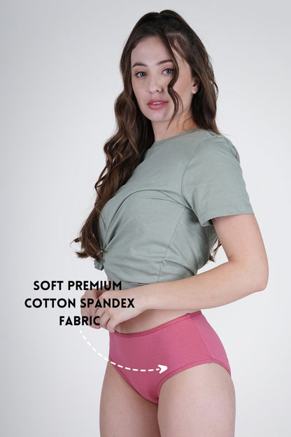 Watermelon Pink Mid Rise Hipster Panty - SOVIV